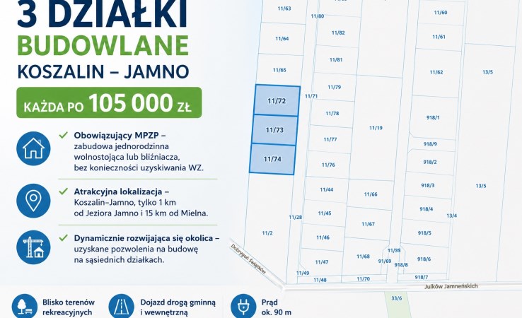 działka na sprzedaż - Koszalin, Jamno - Łabusz